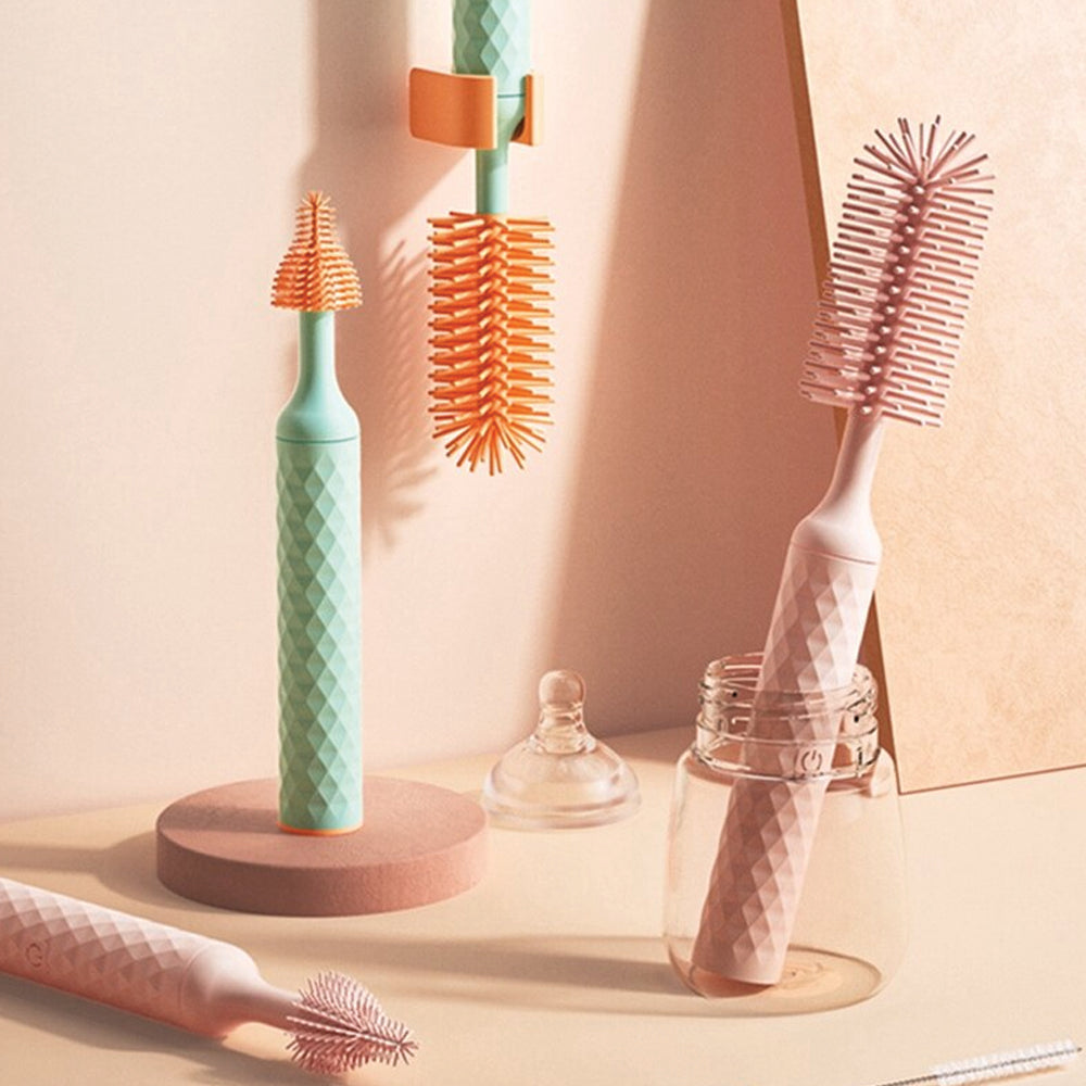 Vibe Geeks 3-in-1 Electric Silicone Cordless Bottle Brush Cleaner Usb Rechargeable - Blue