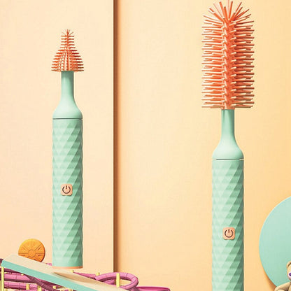 Vibe Geeks 3-in-1 Electric Silicone Cordless Bottle Brush Cleaner Usb Rechargeable - Blue