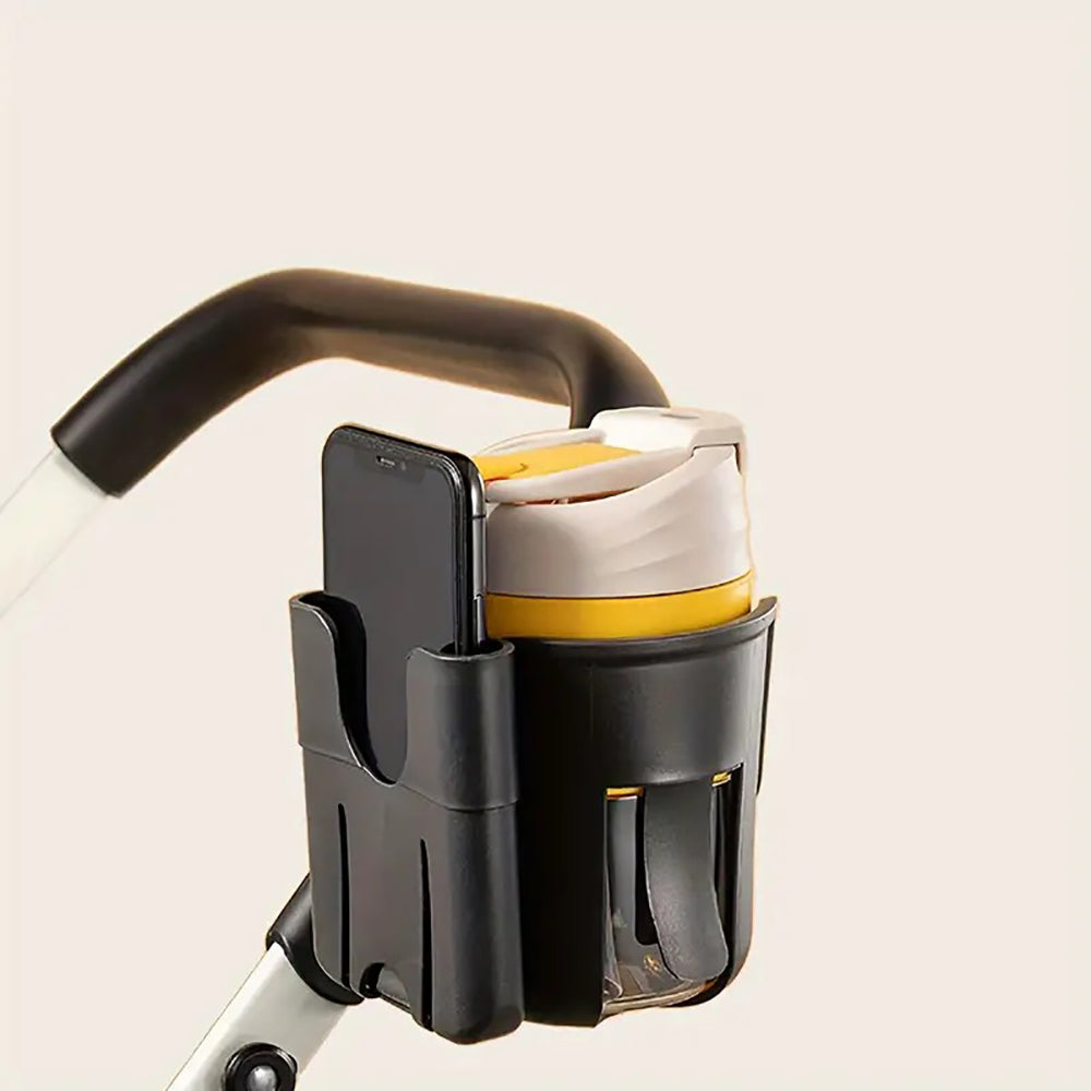 Vibe Geeks Convenient 2-in-1 Stroller Cup and Phone Holder for On-the-go Parenting - Grey