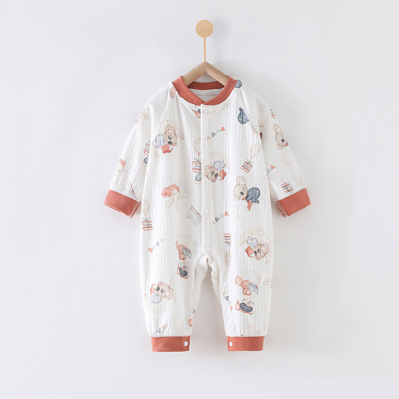 80 Size Koala Kingdom Class A Pure Cotton Long-Sleeve Baby Onesie - Cozy Newborn Bodysuit for Fall and Winter