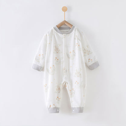 66 Size The Prince of the Castle Class A Pure Cotton Long-Sleeve Baby Onesie - Cozy Newborn Bodysuit for Fall and Winter