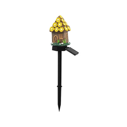 Style 3 Brown And Yellow Solar Resin Garden Stake Light - Outdoor Landscape Light for Yard and Patio Decor