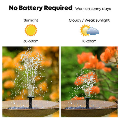 16cm Solar Floating Fountain with LED Light for Bird Bath and Pond