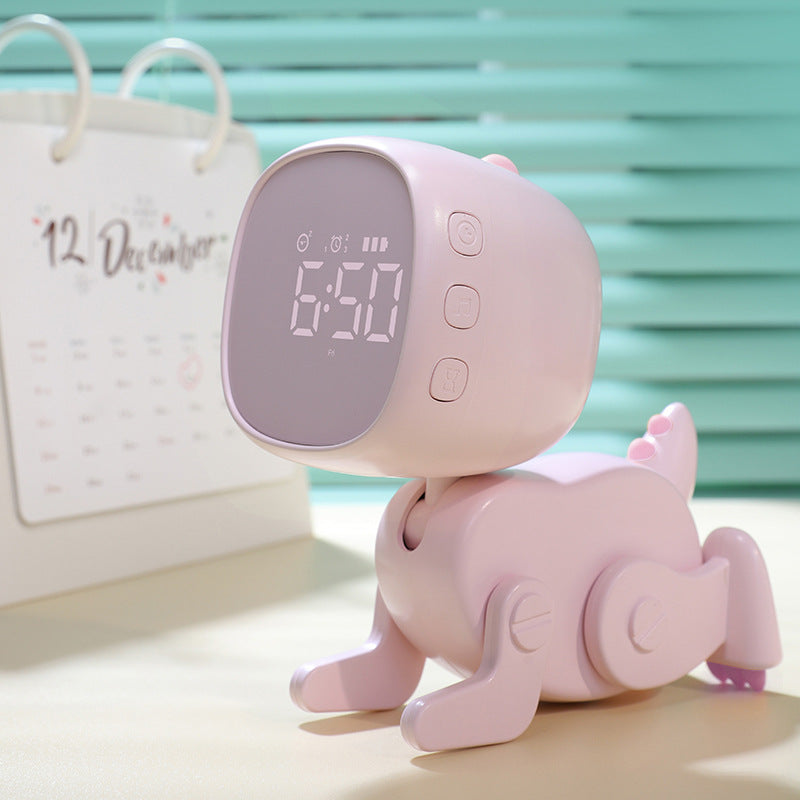 Adorable Dinosaur Alarm Clock & Visual Timer - Kids' Wake-Up Helper with Night Light & Multiple Ringtones(pink)