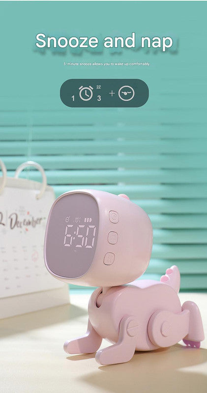 Adorable Dinosaur Alarm Clock & Visual Timer - Kids' Wake-Up Helper with Night Light & Multiple Ringtones(pink)