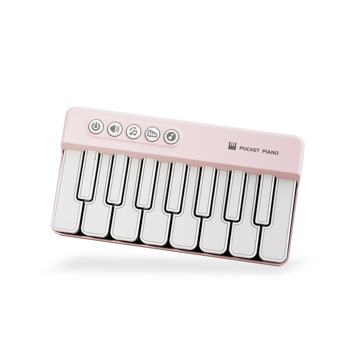 Mini Pocket Piano Electronic Keyboard - 19 Keys, Multiple Modes, LED Lights, Portable Musical Toy(pink)