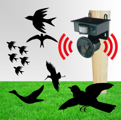 Dark Green Solar Powered Ultrasonic Animal Repeller - Motion Activated Outdoor Pest Deterrent for Garden