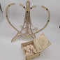 Rustic Wooden Heart Drop Box Guest Book - Eiffel Tower Frame for Wedding Signatures