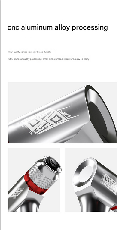 Black Portable CO2 Bike Tire Inflator with Nozzle - Quick Inflation for Road and Mountain Bikes