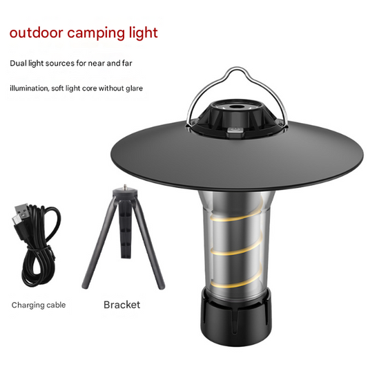 Vintage Lighthouse LED Camping Lantern | 5-Mode Rechargeable Light with Tripod
