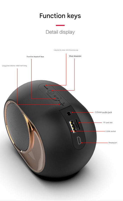 Portable Wireless Bluetooth 5.0 Speaker - TWS Stereo, Powerful Bass, Hands-Free Calls & Multiple Playback Modes(white)