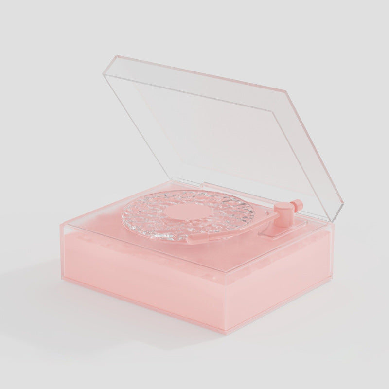 Retro Vinyl Bluetooth Speaker with Water Ripple Light Projection & 360 Surround Sound(pink)