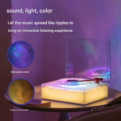 Retro Vinyl Bluetooth Speaker with Water Ripple Light Projection & 360 Surround Sound(pink)