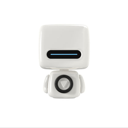 Mini Robot Style Bluetooth Speaker - Portable, 8-9 Hr Playtime, Built-in Mic & Lanyard(White)