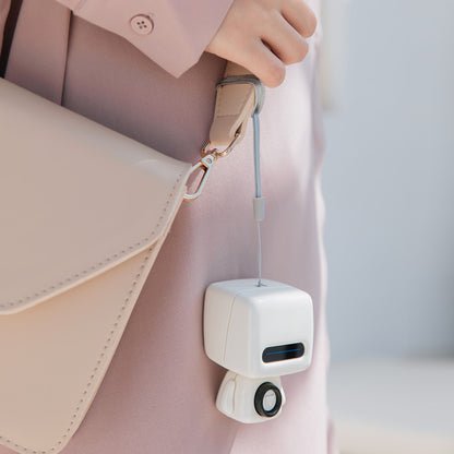 Mini Robot Style Bluetooth Speaker - Portable, 8-9 Hr Playtime, Built-in Mic & Lanyard(Silver Gray)