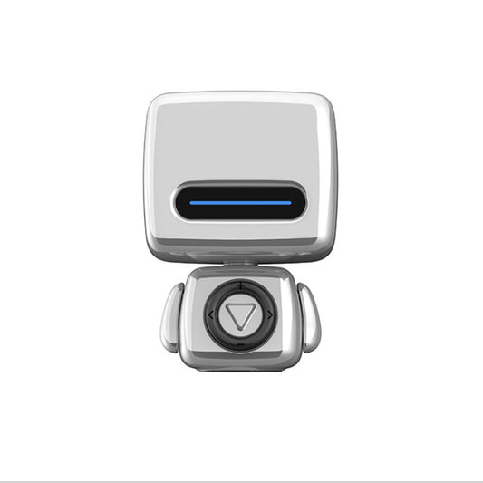 Mini Robot Style Bluetooth Speaker - Portable, 8-9 Hr Playtime, Built-in Mic & Lanyard(Silver Gray)