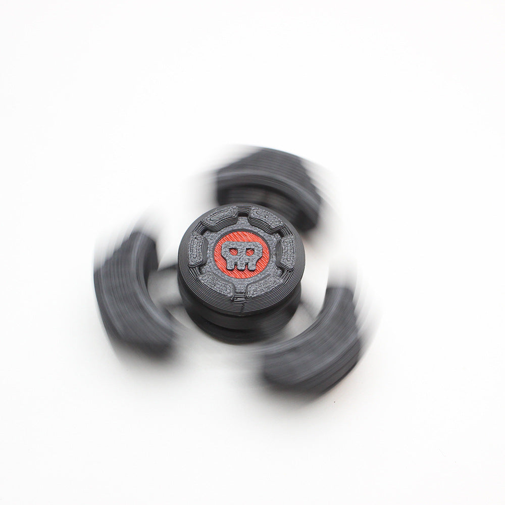 Two Sci-Fi Triangular Keychain Fidget Spinner - 3D Printed EDC Stress Relief Toy(white)