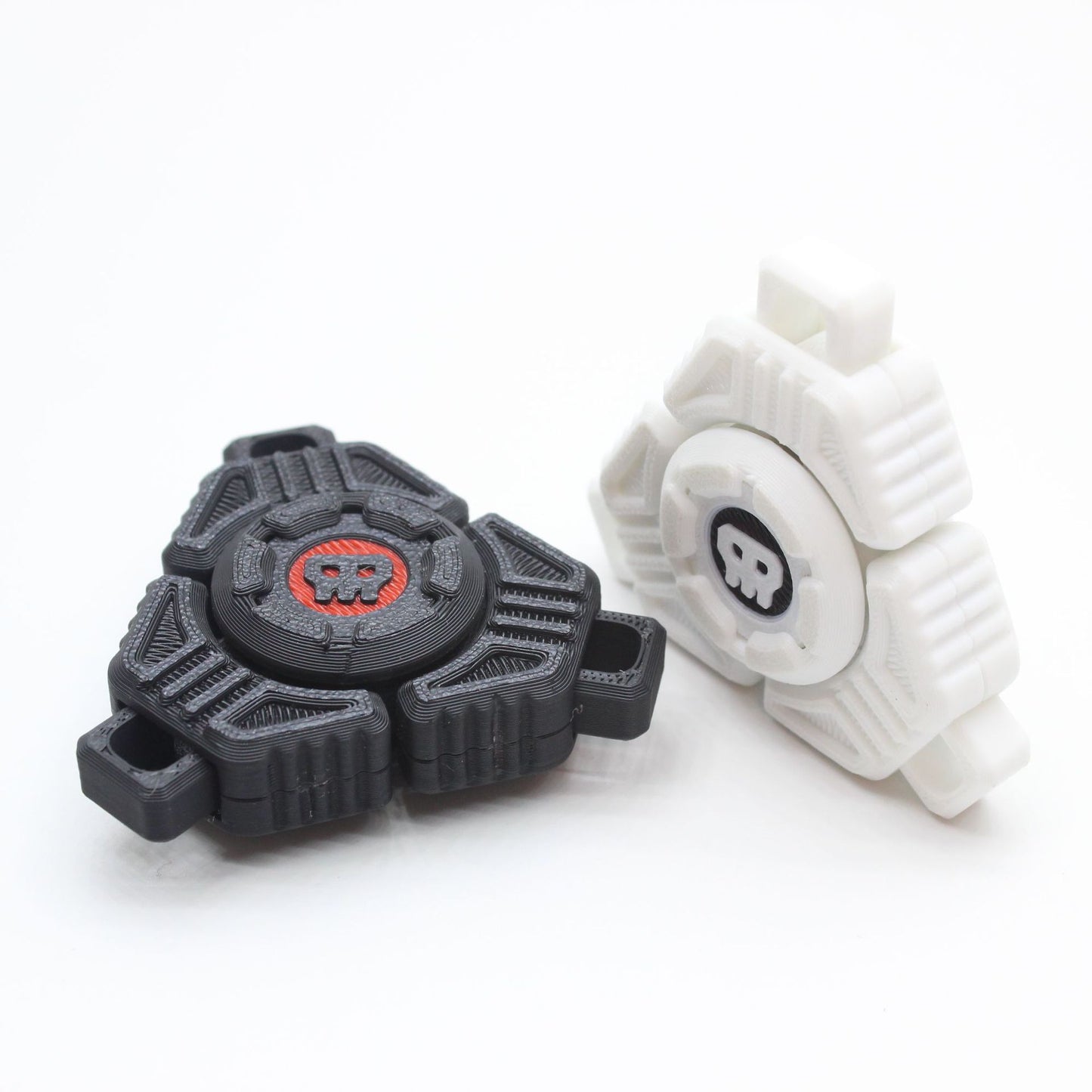 Two Sci-Fi Triangular Keychain Fidget Spinner - 3D Printed EDC Stress Relief Toy(black)