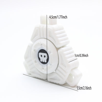 Two Sci-Fi Triangular Keychain Fidget Spinner - 3D Printed EDC Stress Relief Toy(black)