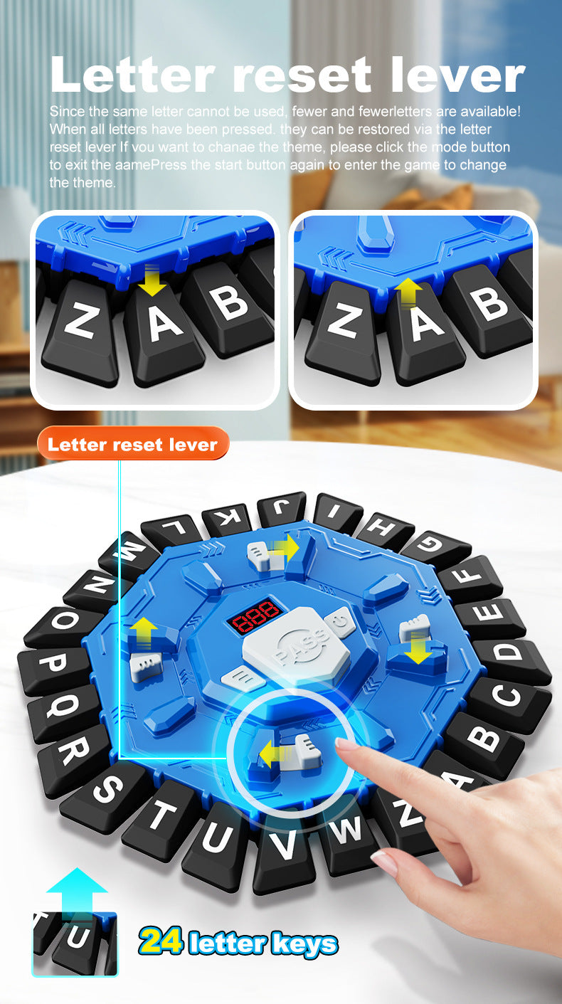 2pc Electronic Alphabet Categories Game - Fast-Paced Word Challenge for Family Fun(blue)