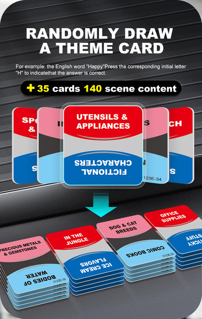 2pc Electronic Alphabet Categories Game - Fast-Paced Word Challenge for Family Fun(red)
