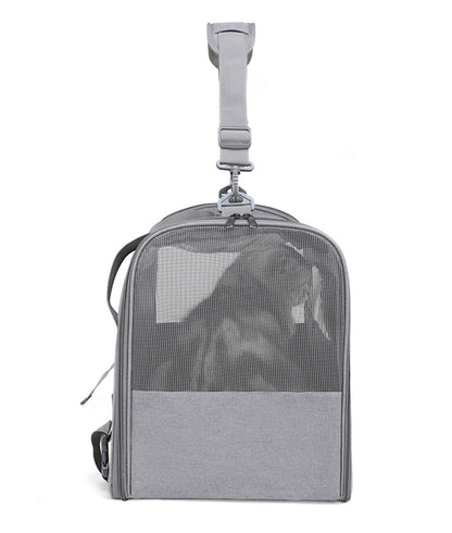 Foldable Soft-Sided Pet Carrier for Travel - Fits Cats & Small Dogs Under 6kg, with Removable Plush Bed & Shoulder Strap(black)
