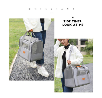 Foldable Soft-Sided Pet Carrier for Travel - Fits Cats & Small Dogs Under 6kg, with Removable Plush Bed & Shoulder Strap(pink)