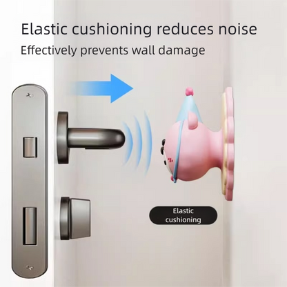 4 Pcs Pink Adorable Bear Wall Protector - Multi-Use Self-Adhesive Door Stopper Bumper
