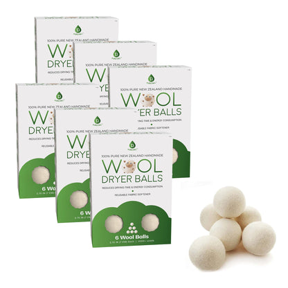 Pursonic 100% Pure New Zealand Wool Dryer Balls - Family Bundle (36 Pack)