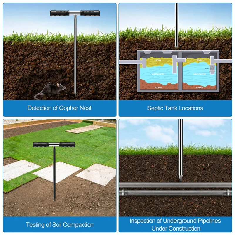 Solid Stainless Steel Ground Probe With T-Handle
