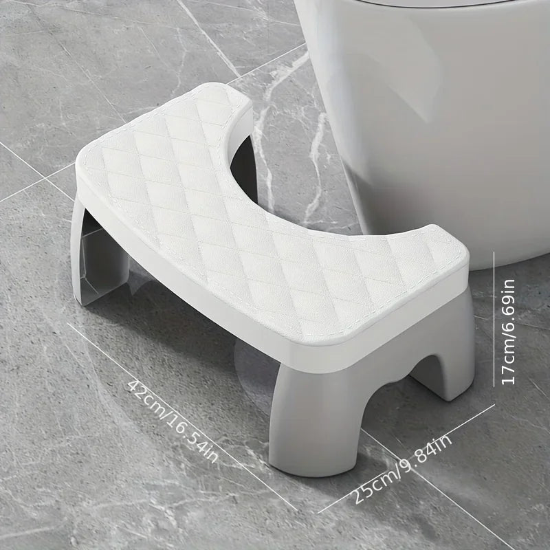 1PC Thick Anti-Slip Toilet Stool - Ergonomic Squatting Footstool for Bathroom, Adult Squat Potty