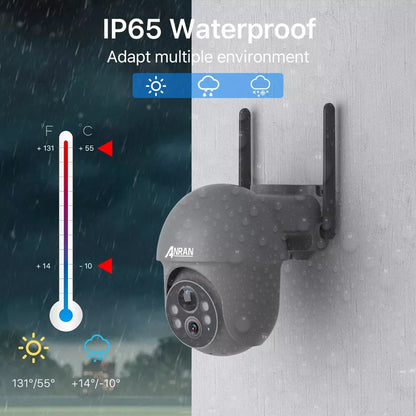 ANRAN Outdoor 2K Battery Powered 3MP Wireless Color Night Vision PIR Video Home PTZ CCTV Solar Wifi Camera Security