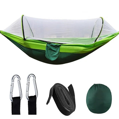 Outdoor Camping Hammock High Strength Parachute Fabric With Mosquito Net Lightweight Hanging Hammocks Hanging Bed Net 250x120cm