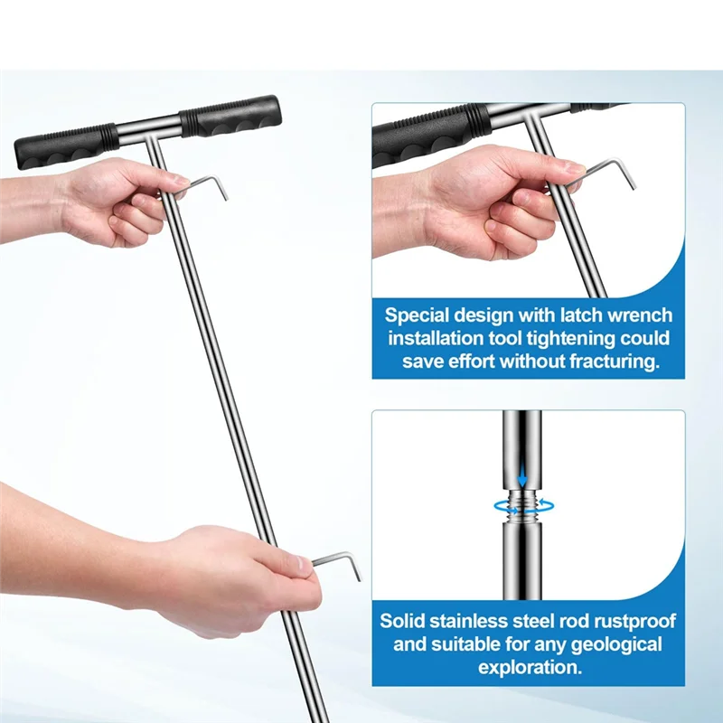 Solid Stainless Steel Ground Probe With T-Handle