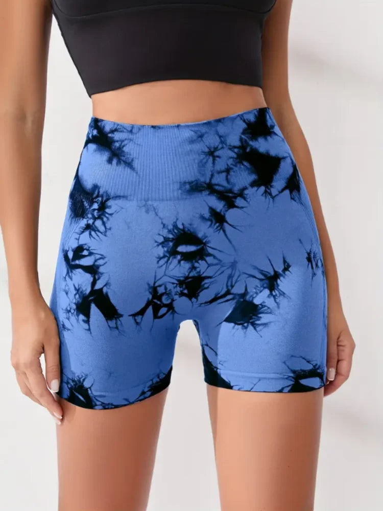 Tie Dye Multi Color High Waist Butt Lifting shorts