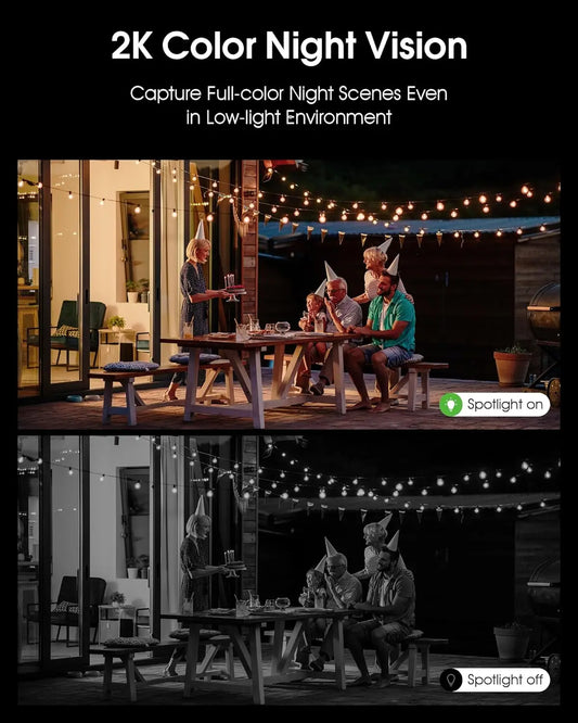 ANRAN 2K Solar Security Camera,Wireless WiFi Floodlight Camera Outdoor,Color Night Vision,Motion Detection,Spotlight Siren Alarm