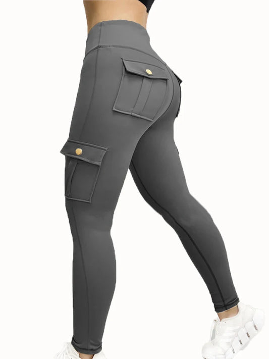 CHRLEISURE Seamless Yoga Pant with Pocket Women's Hip Lifting Sport Leggings Gym High Waist Fitness Tight Elastic Slim Workwear