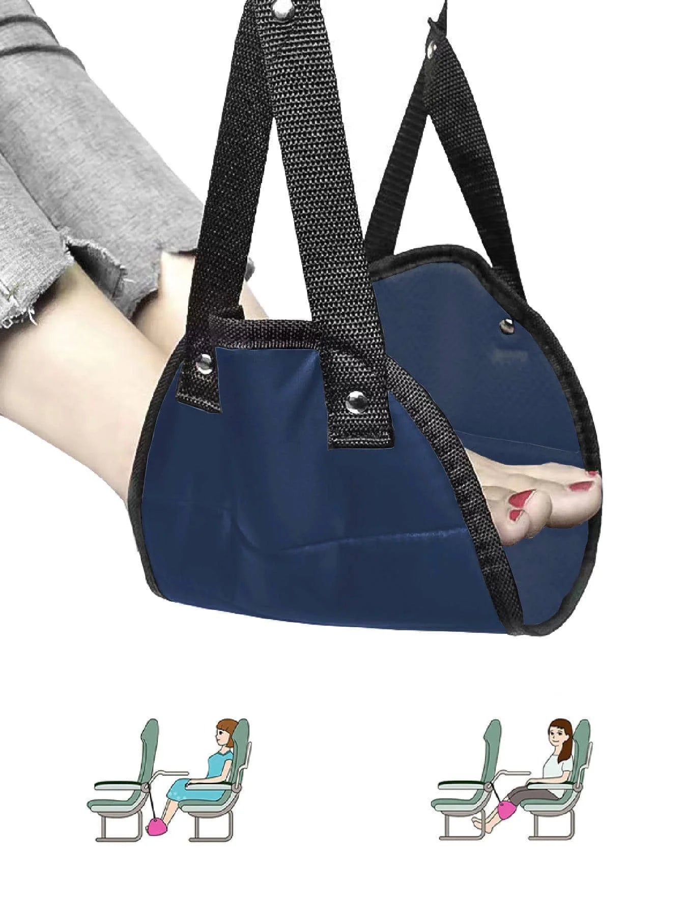 Portable Foot Mat - Adjustable Strap Office Resting Foot Mat & Travel Airplane