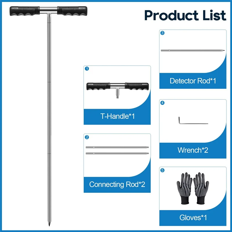 Solid Stainless Steel Ground Probe With T-Handle