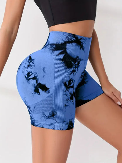 Tie Dye Multi Color High Waist Butt Lifting shorts